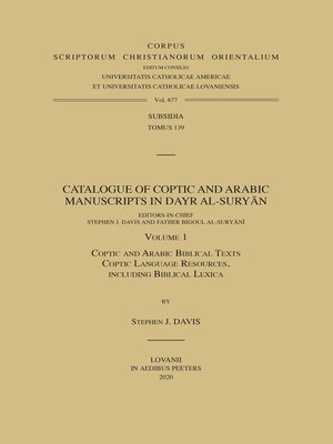 cover image of Catalogue of Coptic and Arabic Manuscripts in Dayr al-Suryan. Volume 1